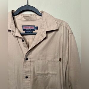Vineyard Vines Murphy Shirt men’s tan button up long sleeve shirt size medium